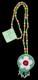 Vtg Native American Hand Beaded Flower Necklace with Original Tag Coushatta