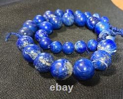 Vtg Native American Huge Lapis Lazuli Beaded Necklace 271gm