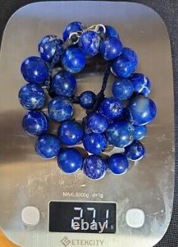 Vtg Native American Huge Lapis Lazuli Beaded Necklace 271gm