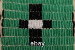 Vtg Native American Sioux Beaded Leather Tobacco Bag, Medicine Pouch Atq