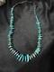 Vtg Native American Sterling Silver Natural Turquoise Nugget Bead 26 Necklace