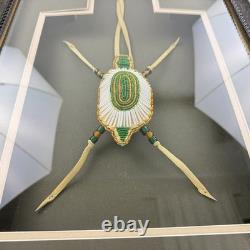 Vtg Oglala Lakota Native KD Kevin Fast Horse Framed Leather Beaded Turtle Amulet