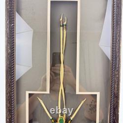 Vtg Oglala Lakota Native KD Kevin Fast Horse Framed Leather Beaded Turtle Amulet