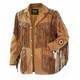Western Cowboy Jacket Suede Leather Fringe Bone Beads Native American Style