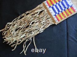 X-lg Native American Beaded Pipe Bag, 2 Sided Beaded Chanupa Bag, Du-092206886