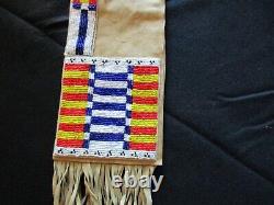 X-lg Native American Beaded Pipe Bag, 2 Sided Beaded Chanupa Bag, Du-092206886