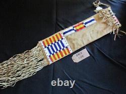 X-lg Native American Beaded Pipe Bag, 2 Sided Beaded Chanupa Bag, Du-092206886