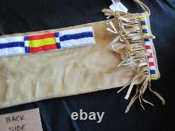 X-lg Native American Beaded Pipe Bag, 2 Sided Beaded Chanupa Bag, Du-092206886