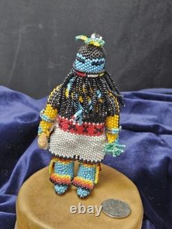 ZUNI NATIVE AMERICAN BEADED large Rain Dancer CLAUDIA CELLICION (d.)