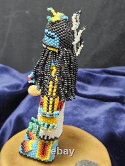 ZUNI NATIVE AMERICAN BEADED large Rain Dancer CLAUDIA CELLICION (d.)