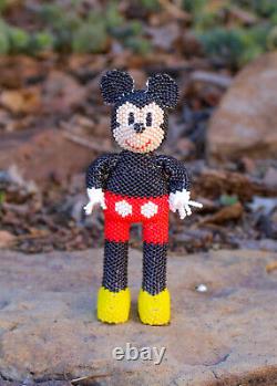 Zuni-Beaded Mickey Mouse by Hollie Booqua Native American Beadwork