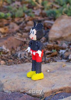 Zuni-Beaded Mickey Mouse by Hollie Booqua Native American Beadwork