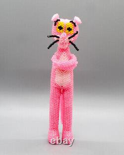 Zuni-Beaded Pink Panther by Ronda Dosedo-Native American Beadwork