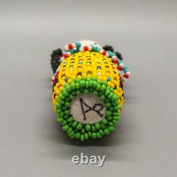 Zuni-Beaded Small Yellow Corn Maiden by Alesia Poncho-Native American Beadwork