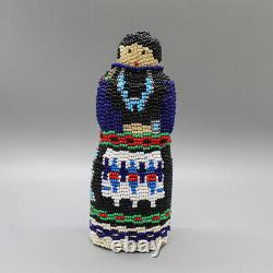 Zuni-Beaded Traditional Pueblo Woman-Margaret Dosedo-Native American Beadwork