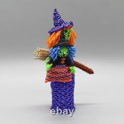 Zuni-Beaded Witch with Child and Broom by Andrea Laahty-Native American Beadwork